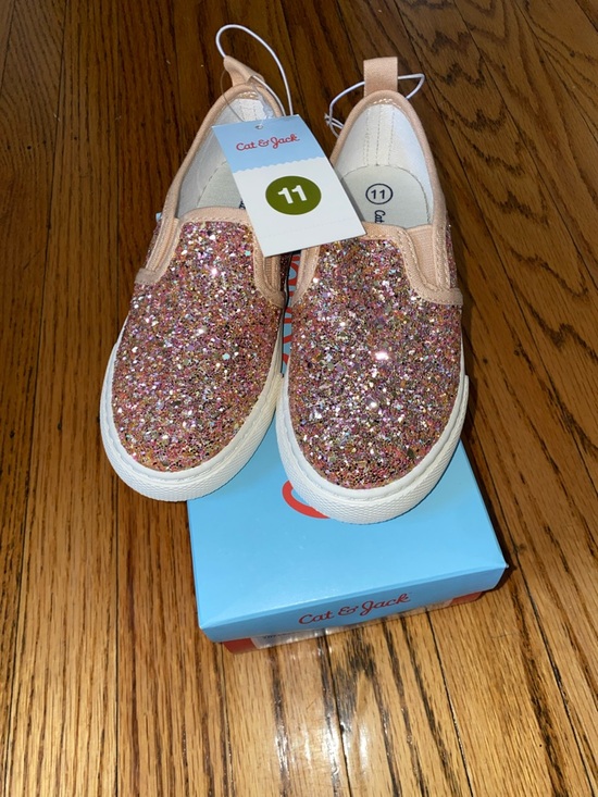 Cat & Jack Other - Cat & Jack Girls' Pink Multi-Glitter Slip-On Sneakers